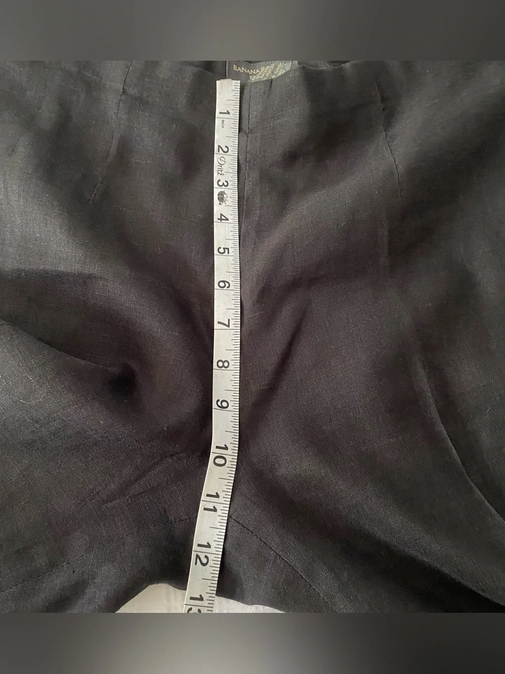 Banana Republic Dress Pants Womens 8 Black Linen Blend Wide Leg Trouser Elegant